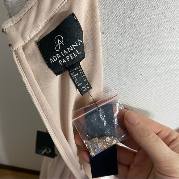 Adrianna Papell Halter Gown Beaded Bodice NWT Pink Sz 6 - Picture 5 of 9